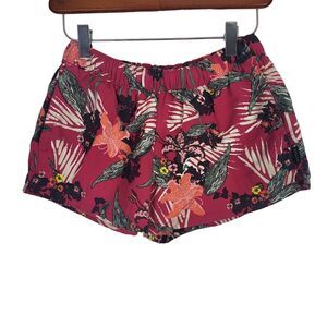 Patagonia Pull On Short XS Womens Pink Tropical Floral Drawstring Pockets Summer